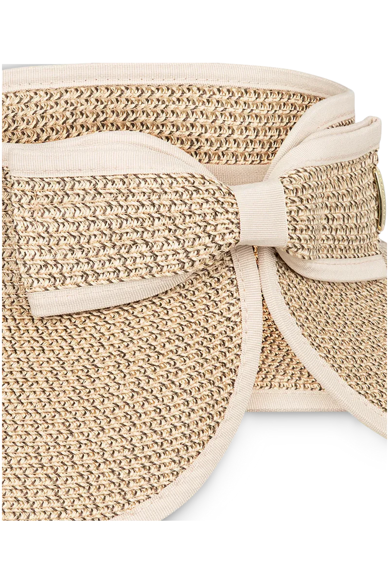 Kooringal Poolside Roll-Up Visor Hat in natural fabric, providing sun protection with a casual, adjustable sun hat design.