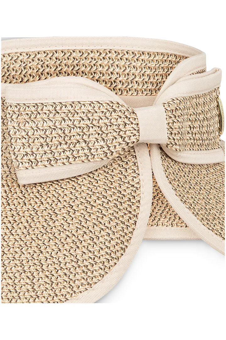 Kooringal Poolside Roll-Up Visor Hat in natural fabric, providing sun protection with a casual, adjustable sun hat design.