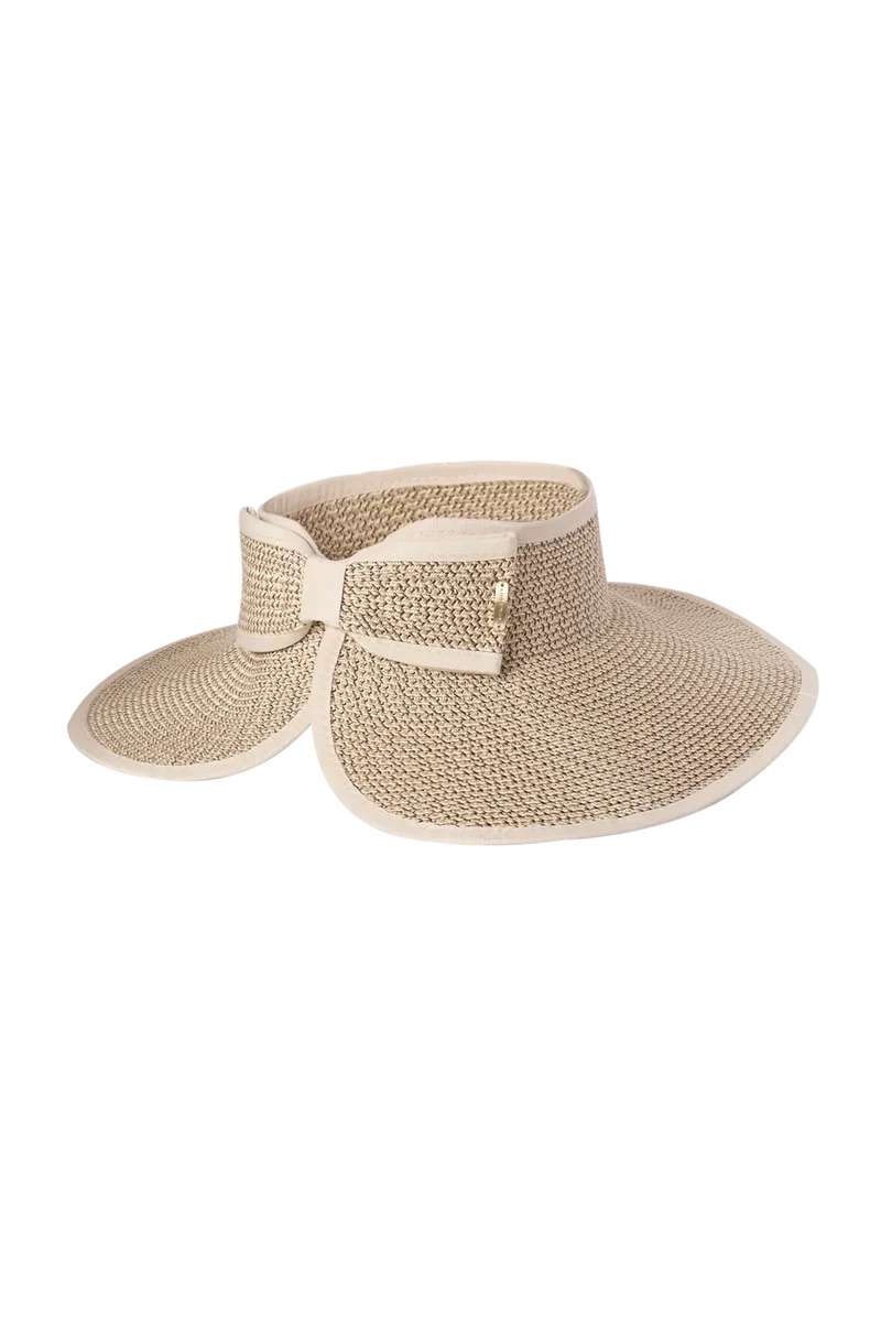 Kooringal Poolside Roll-Up Visor Hat, a sun hat with a wide brim and adjustable band for outdoor sun protection.