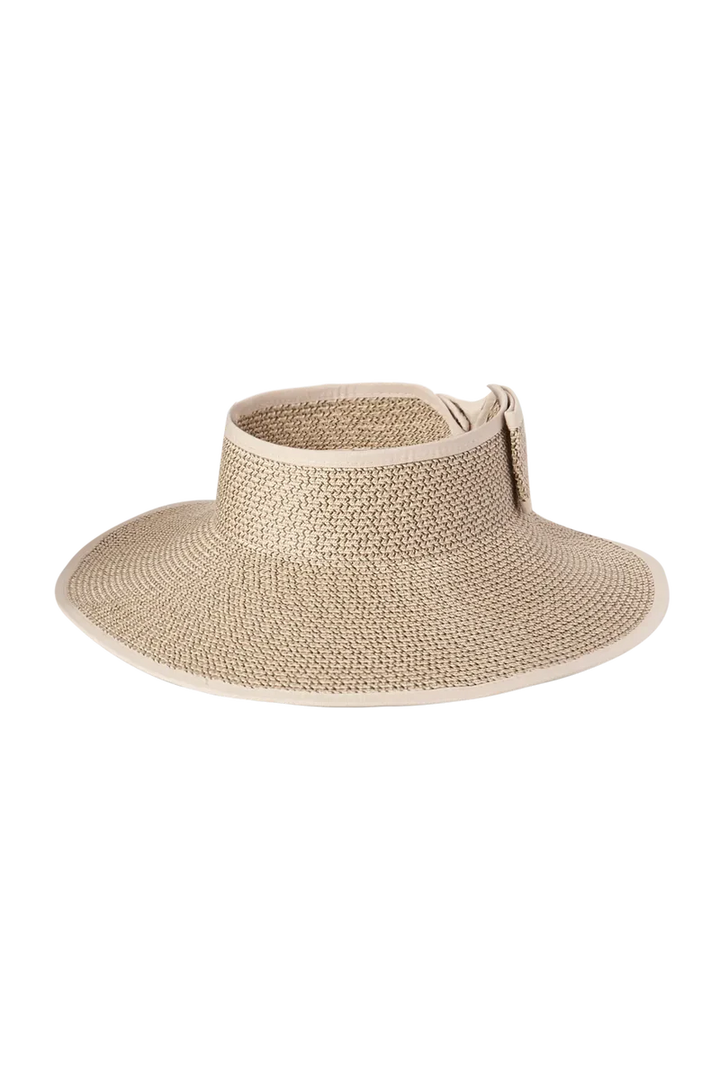 Kooringal Poolside Roll-Up Visor Hat in white with adjustable band, lightweight sun hat for outdoor sun protection