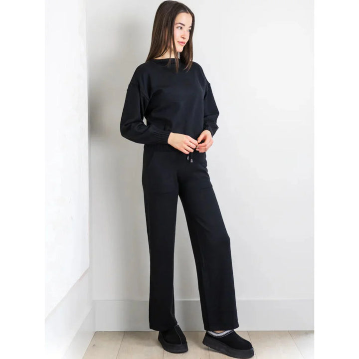 ivory knit pant and sweater set