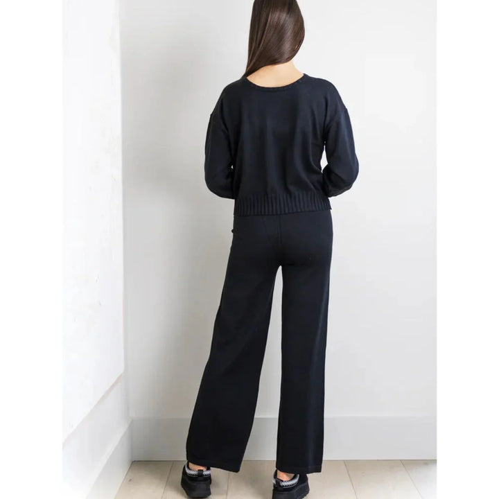 ivory knit pant and sweater set