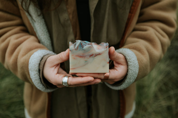 RavenSong Soap & Candle Beachcomber Artisan Hand Soap with citrus and peppercorn scent.