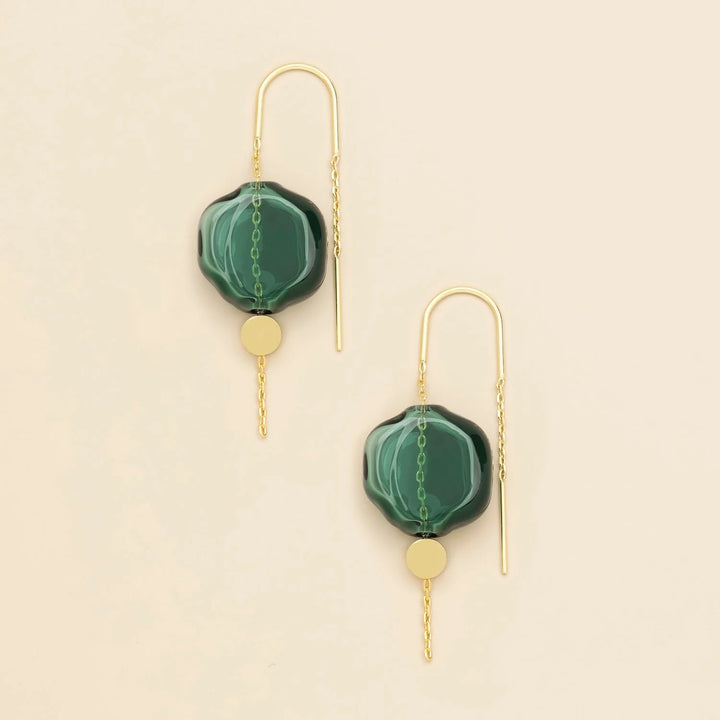 Blown Glass Threader Earring