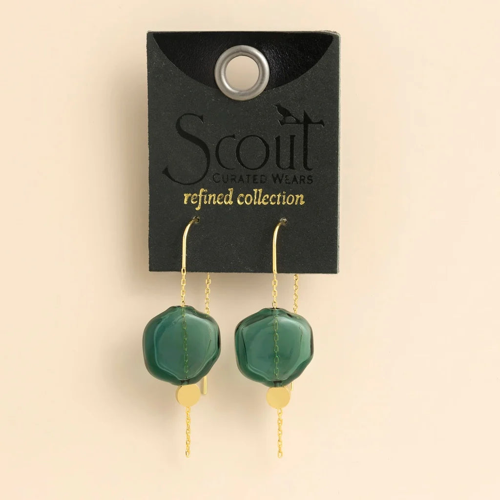 Blown Glass Threader Earring