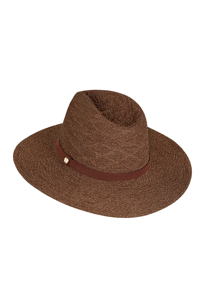Kooringal Rosebery Safari Sun Hat with wide brim and neutral brown color, perfect for outdoor sun protection.