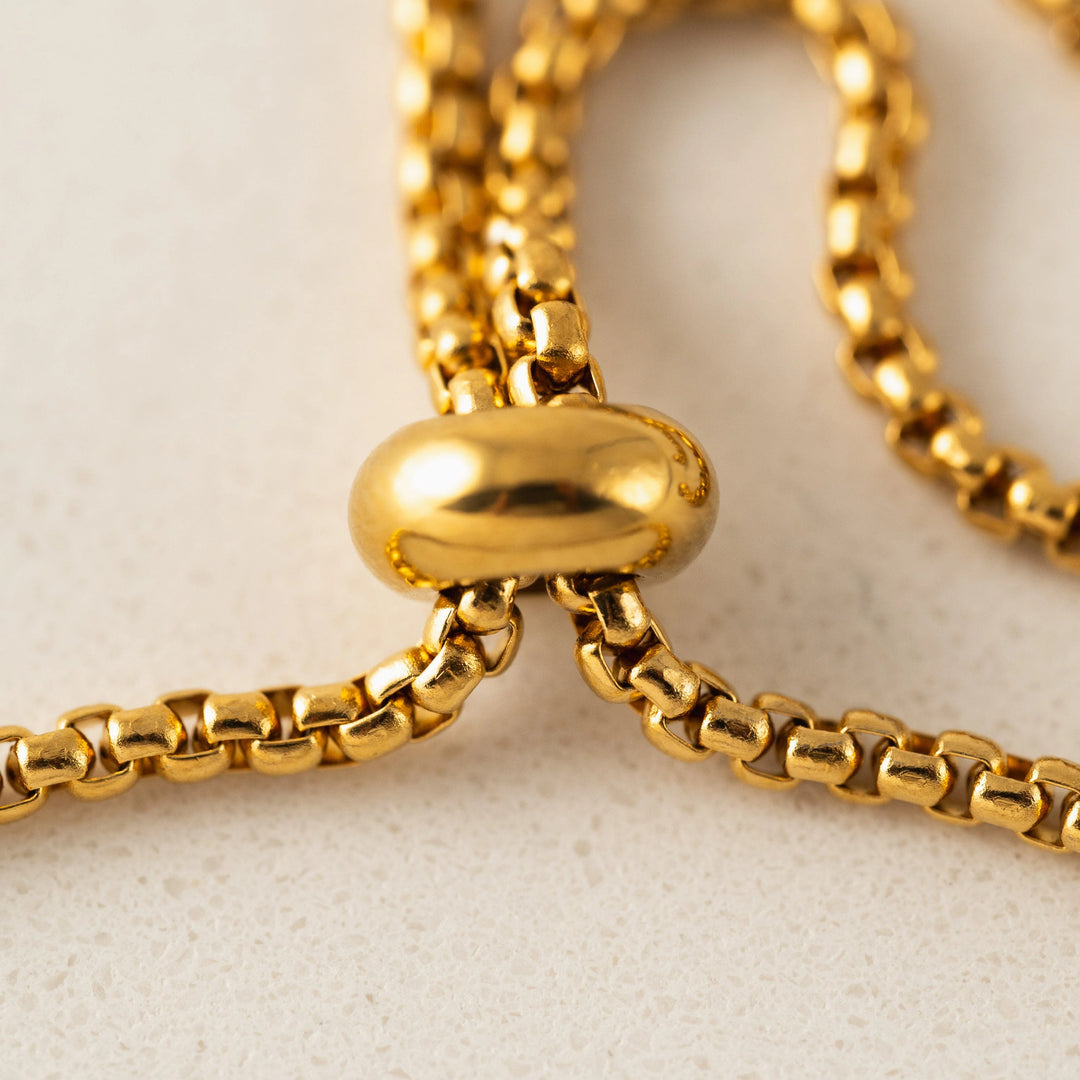 Round Crystal Prism Tennis Bracelet- Gold