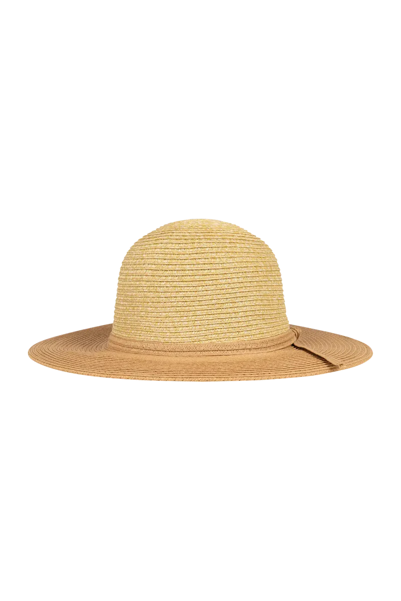 Kooringal Santa Cruz wide brim sun hat featuring a woven straw design and a stylish, comfortable fit for sun protection.