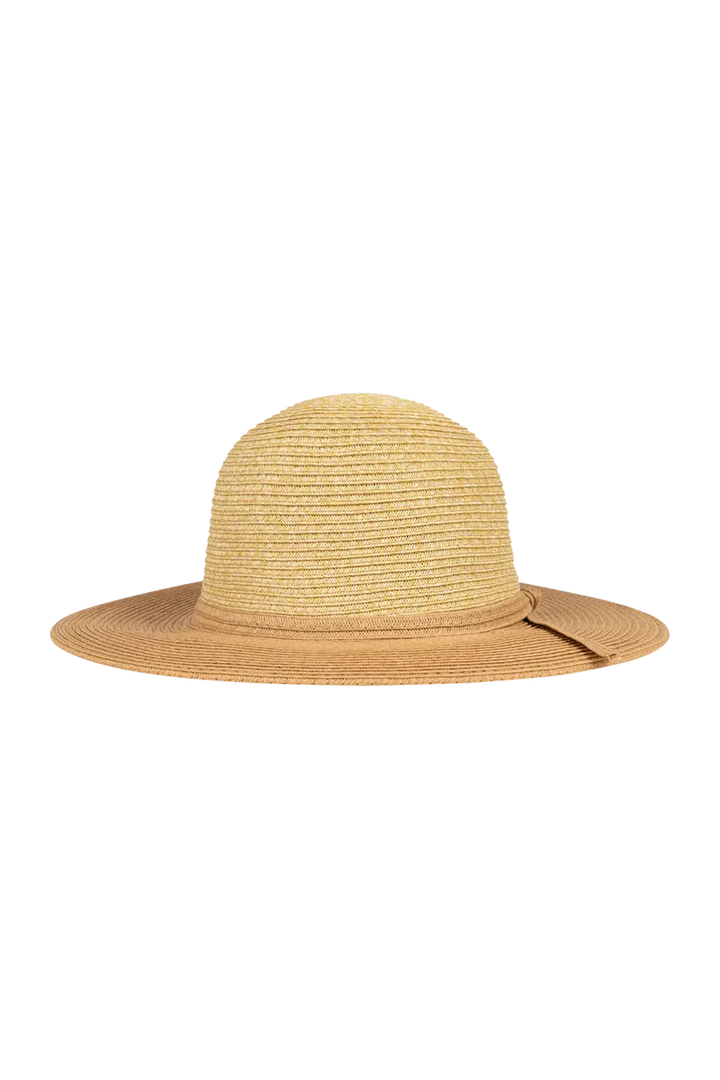 Kooringal Santa Cruz wide brim sun hat featuring a woven straw design and a stylish, comfortable fit for sun protection.