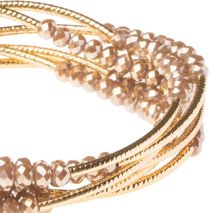 Gold Scout Wrap Bracelet by Scout Curated Wears featuring a stylish oyster-colored wrap design and adjustable fit.