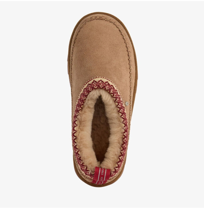 Sharky Adventure Scuff-  Sheep Skin Clog Slipper- Camel