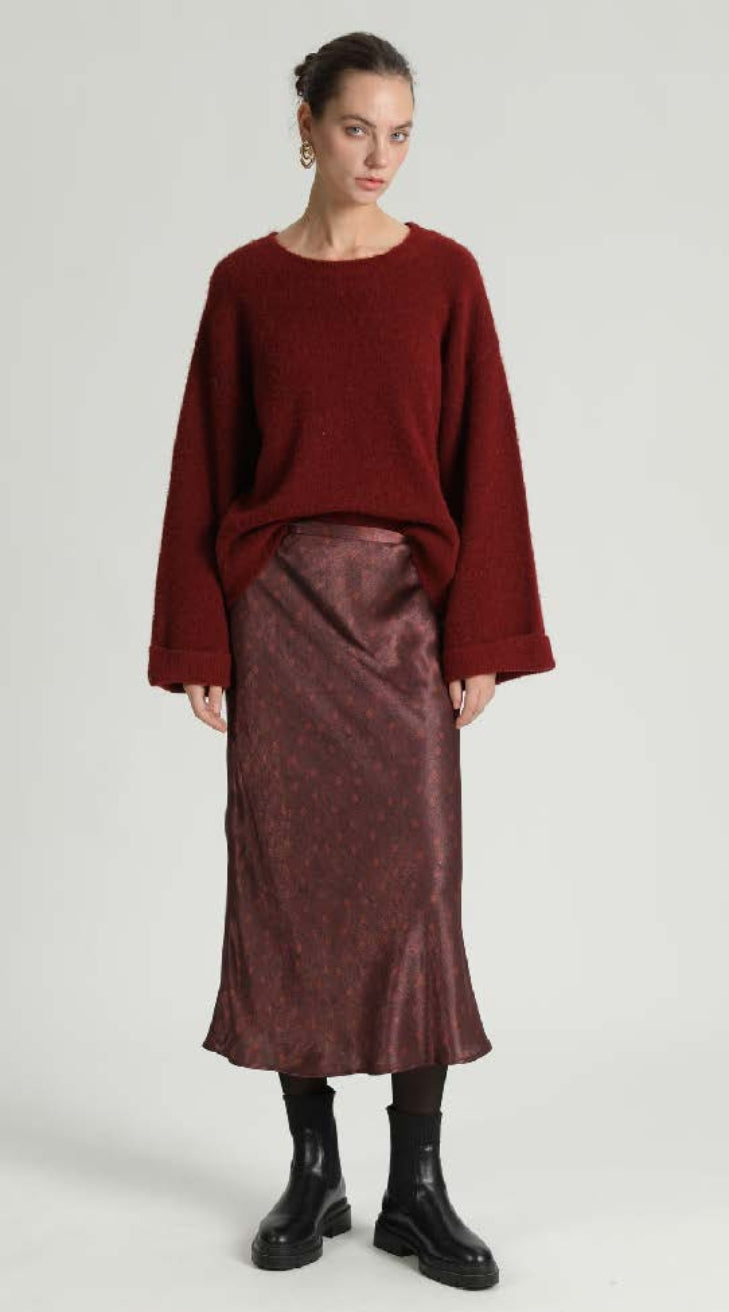 Paloma Copper Dot Satin Skirt