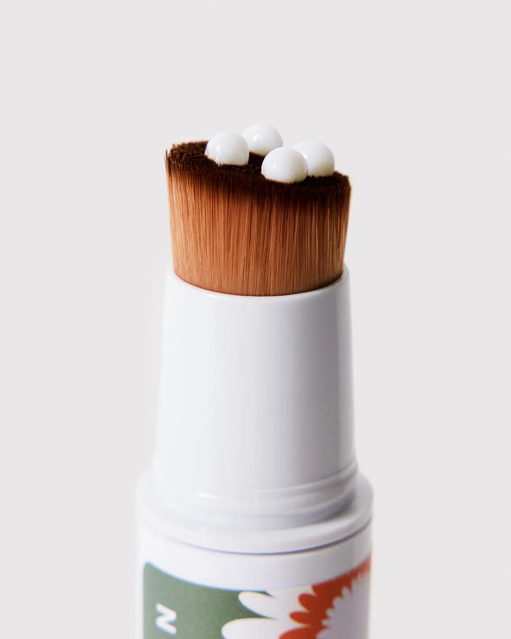 Dandylion Soft Paws Hydrating Paw Lotion applied to a dog's paw, featuring a tube of the paw lotion on a white background.