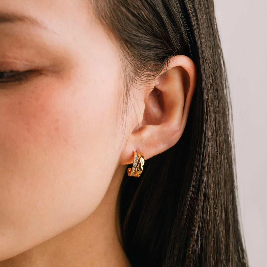 Solana Double Huggie Hoop Earring- Gold