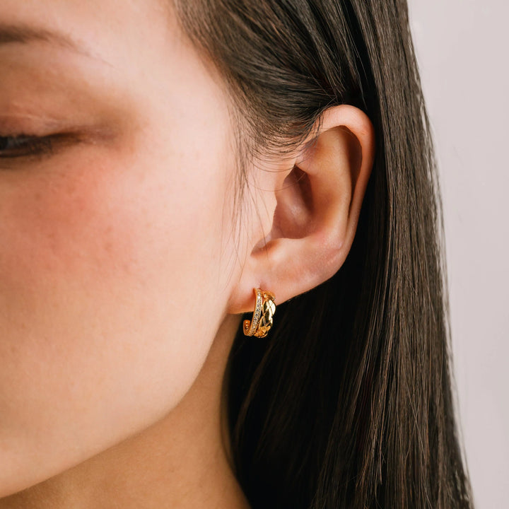 Solana Double Huggie Hoop Earring- Gold