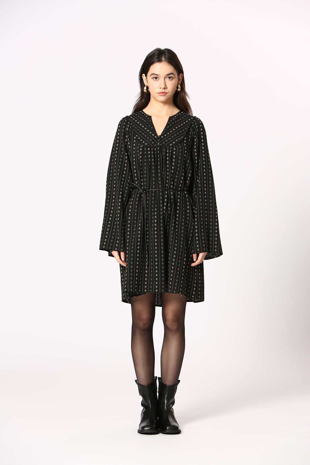 Folk Flower Embroidered Dress