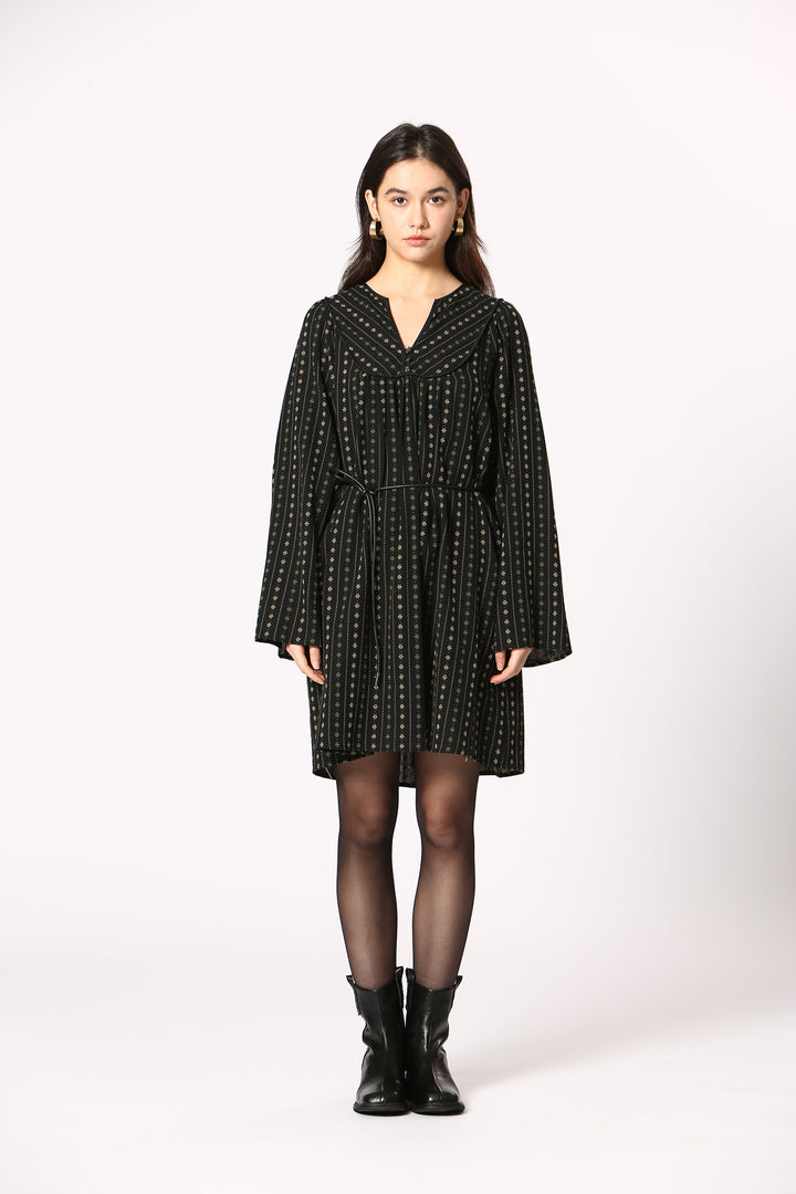 Folk Flower Embroidered Dress