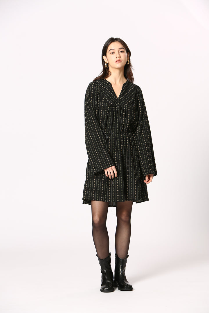 Folk Flower Embroidered Dress
