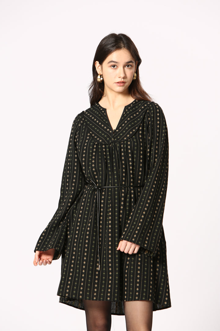 Folk Flower Embroidered Dress
