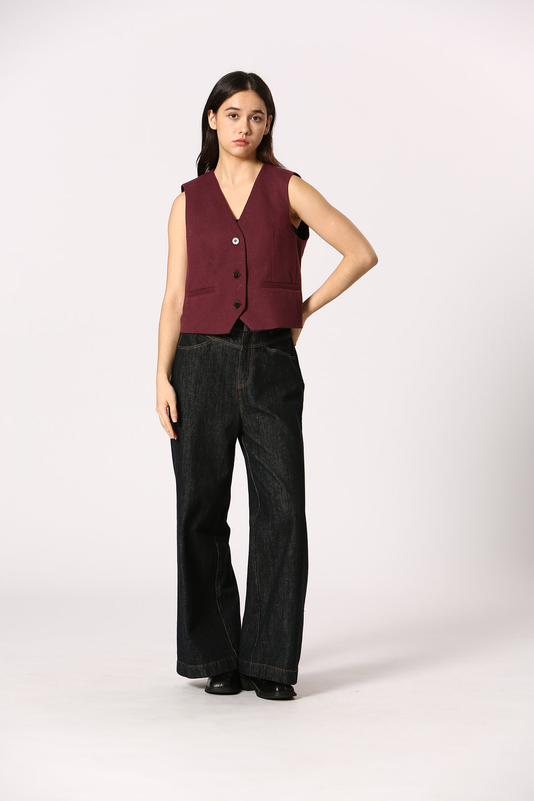 Burgundy Twill Waistcoat
