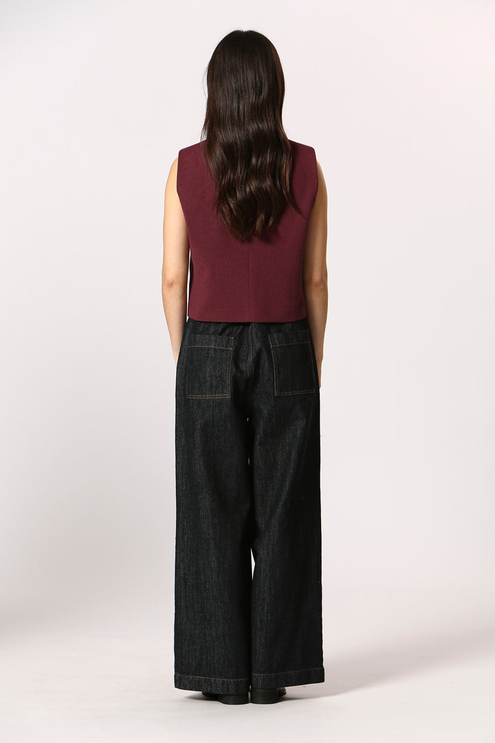 Burgundy Twill Waistcoat