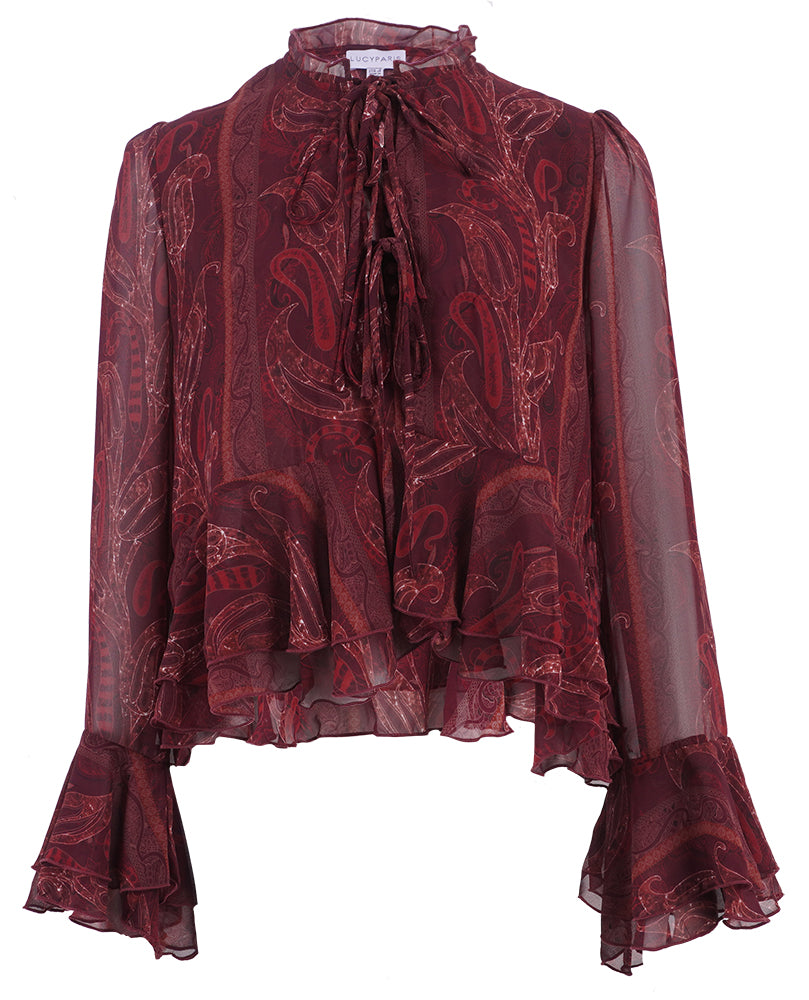 Savannah Peplum Ruffle Blouse