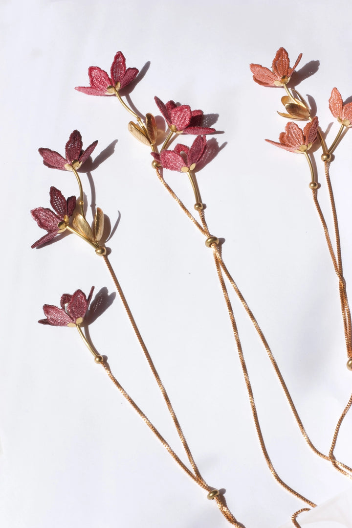 Tahitian Gardenia Flower necklace by Ilk Jewelry featuring a delicate floral design on a fine chain.