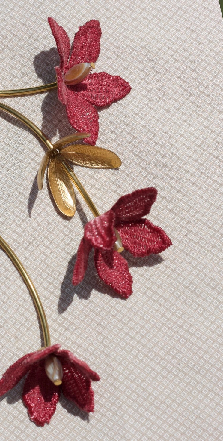 Tahitian Gardenia Flower necklace by Ilk Jewelry featuring a delicate floral pendant on a silver chain.