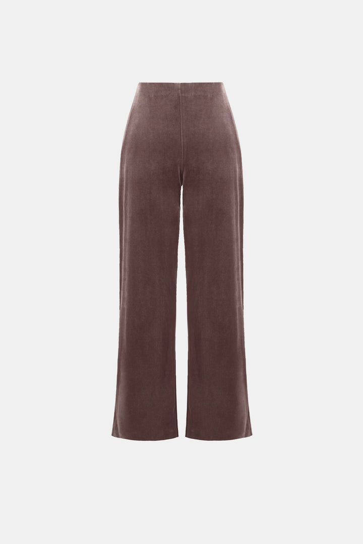 Velvet Wide-Leg Pull-On Pant- Mauve Mink