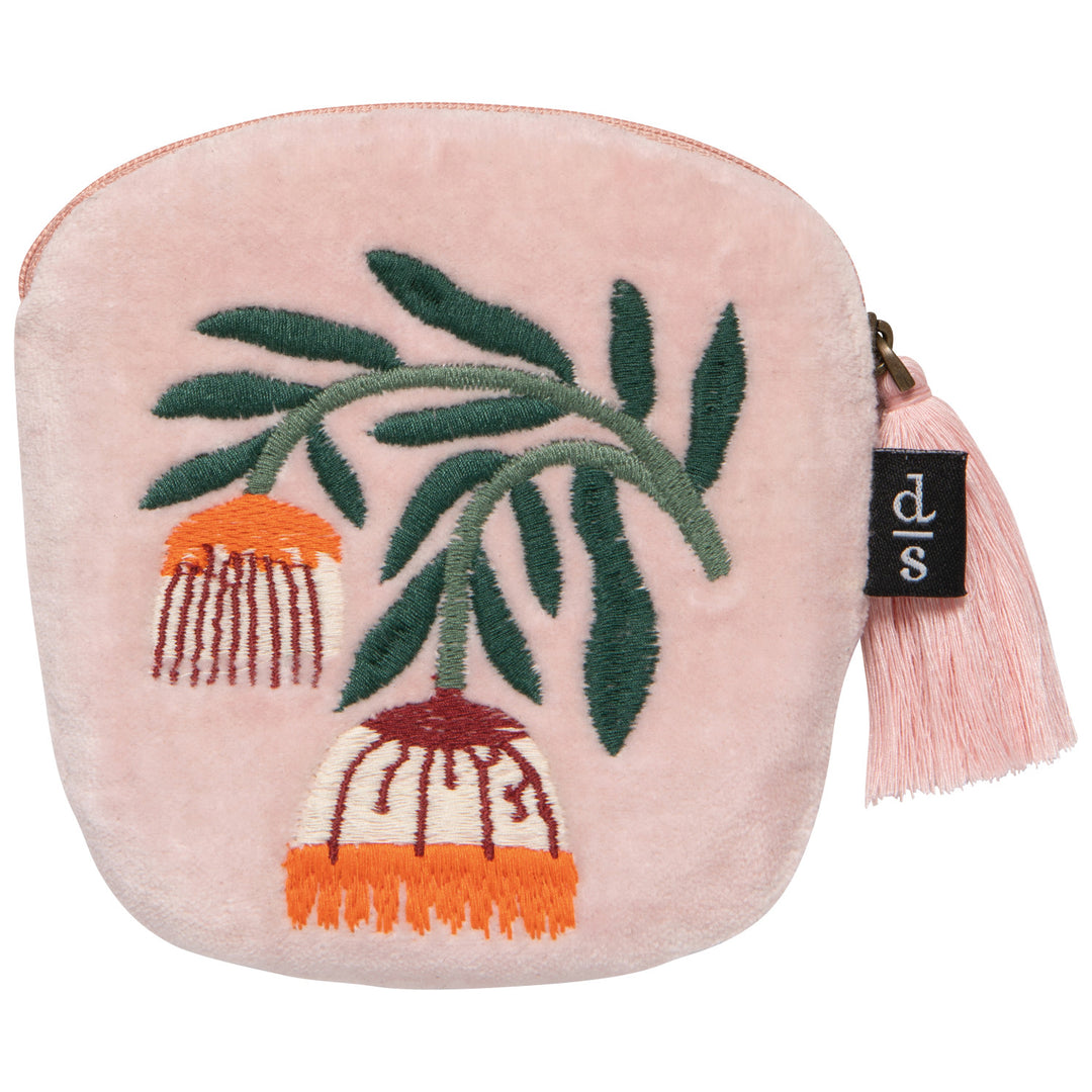Danica Wee Things embroidered coin purse pouch with colorful woven design and compact size for easy carrying.