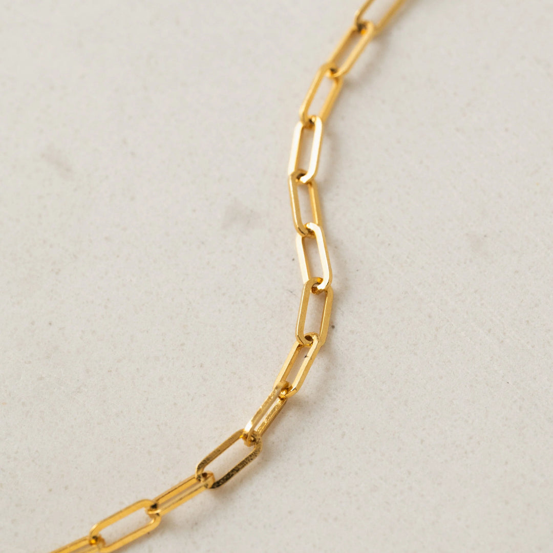 Gold plated paper clip chain 