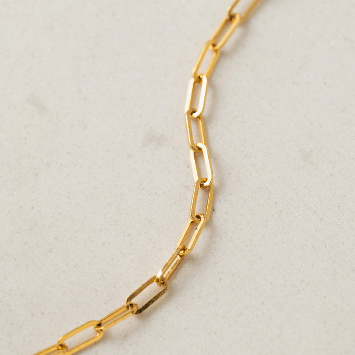 Gold plated paper clip chain 