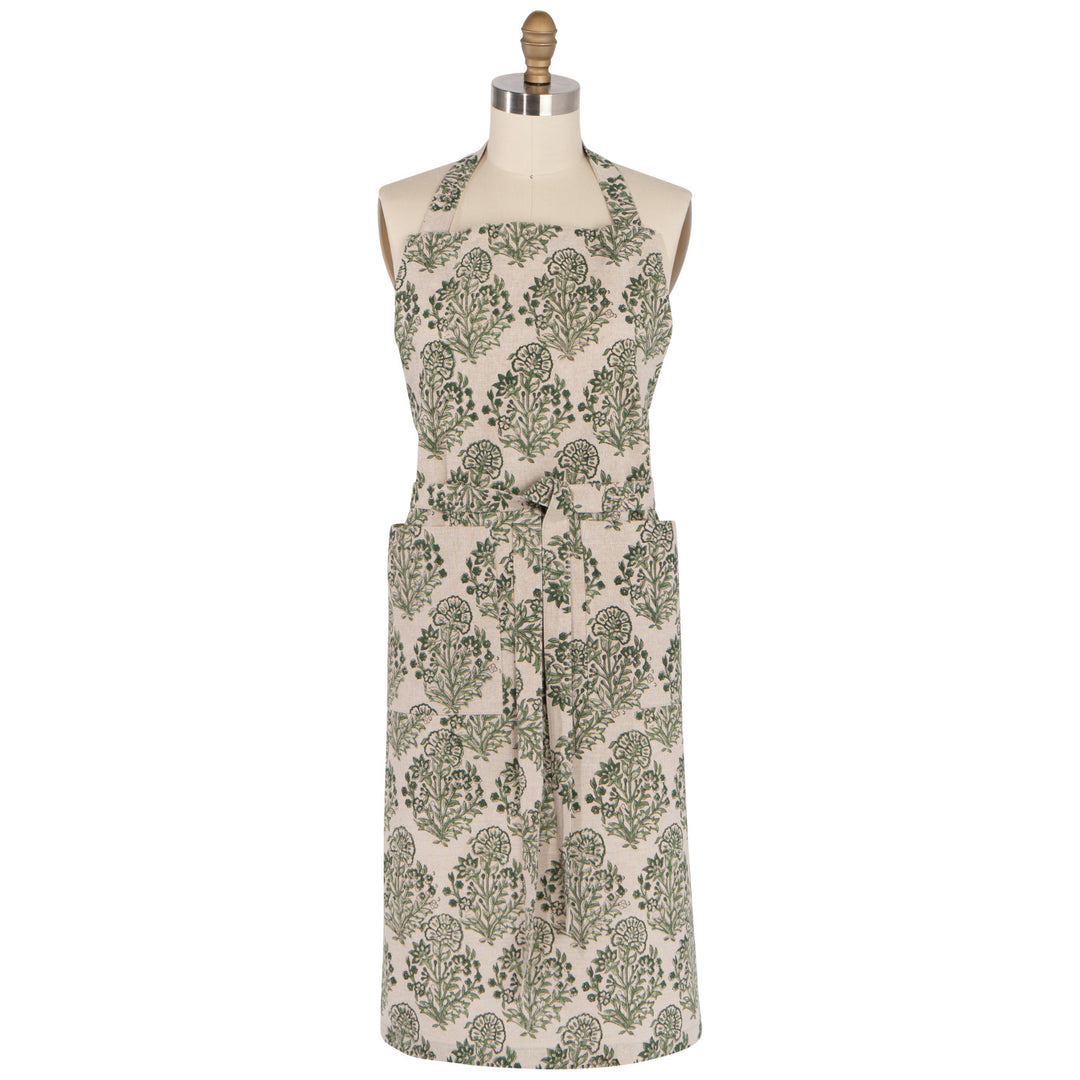 Viridian Block Print Apron