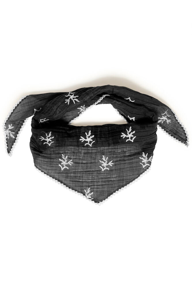 Wikolia Embroidered Triangle Scarf