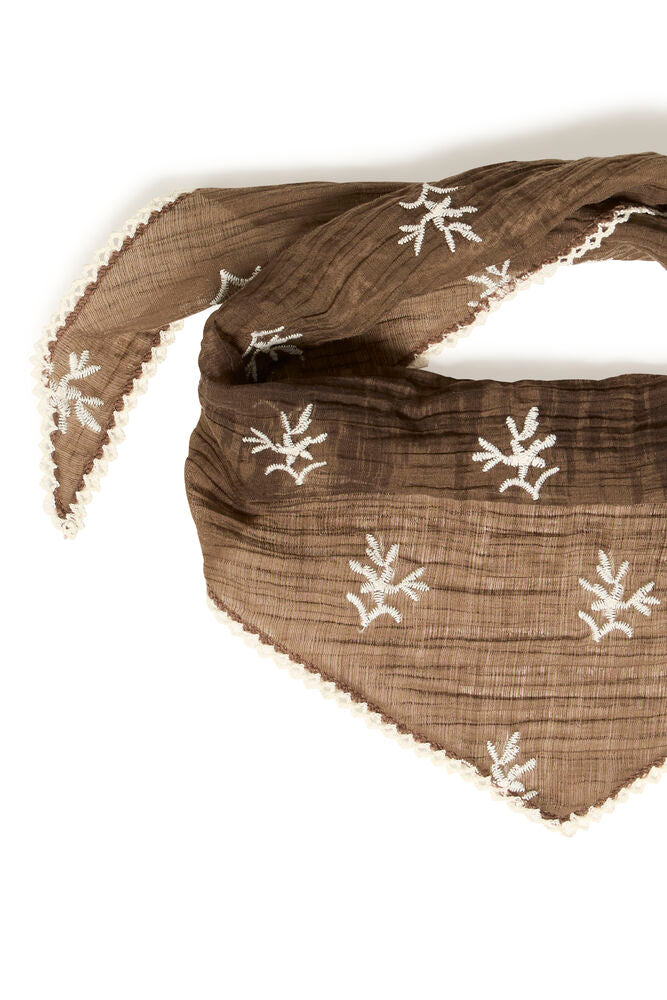 Wikolia Embroidered Triangle Scarf