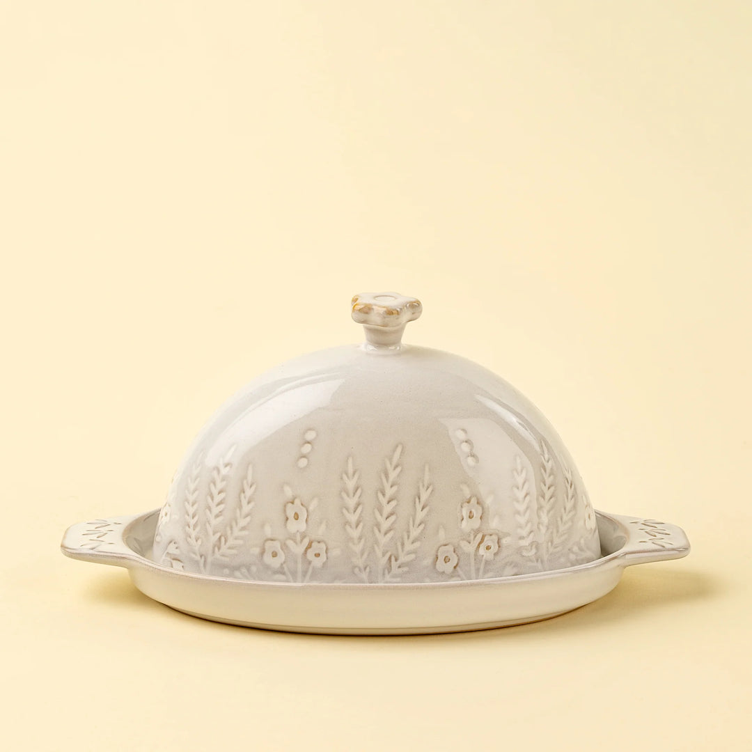 Wildflower Stoneware Butter Dish
