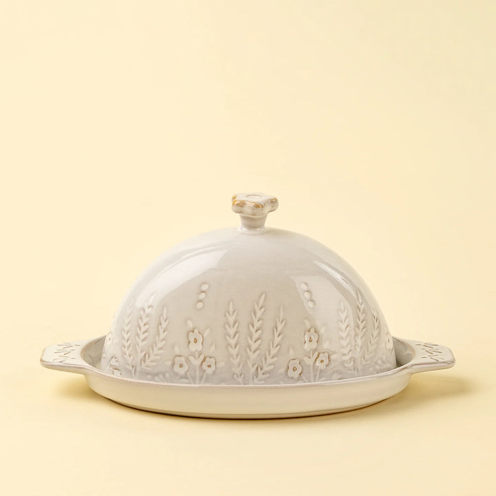 Wildflower Stoneware Butter Dish