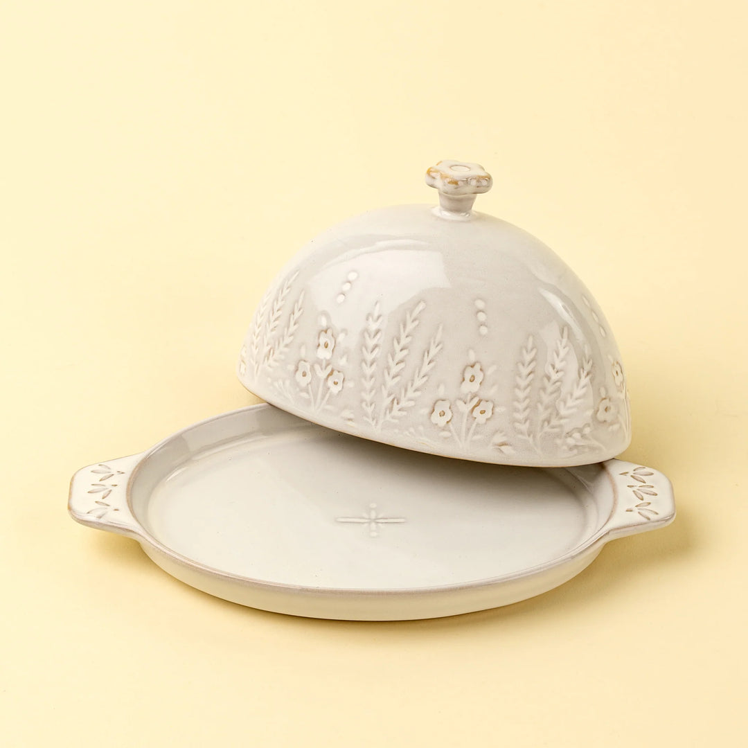 Wildflower Stoneware Butter Dish