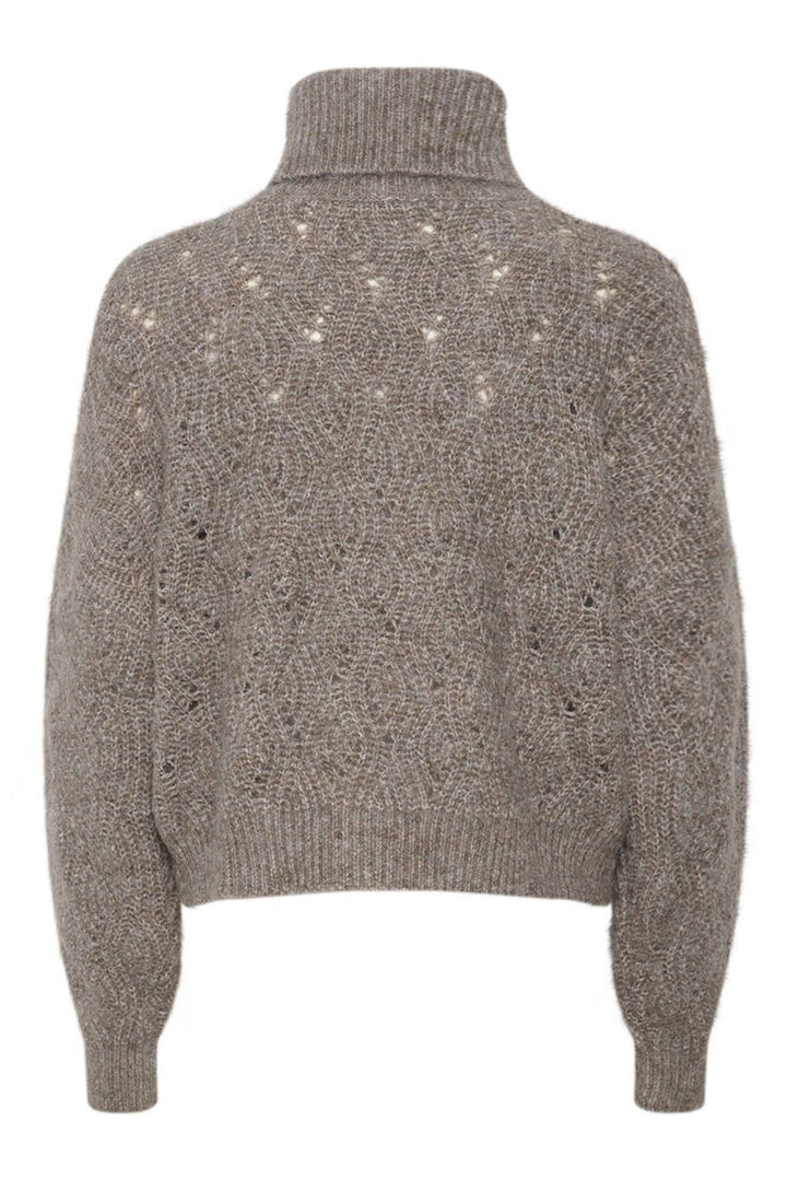 Gray knitted sweater on a white background