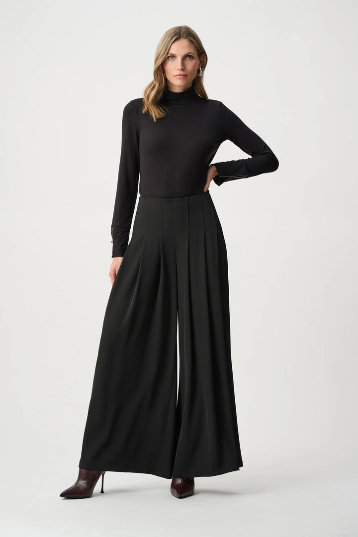 Woven Twill Wide-Leg Pants