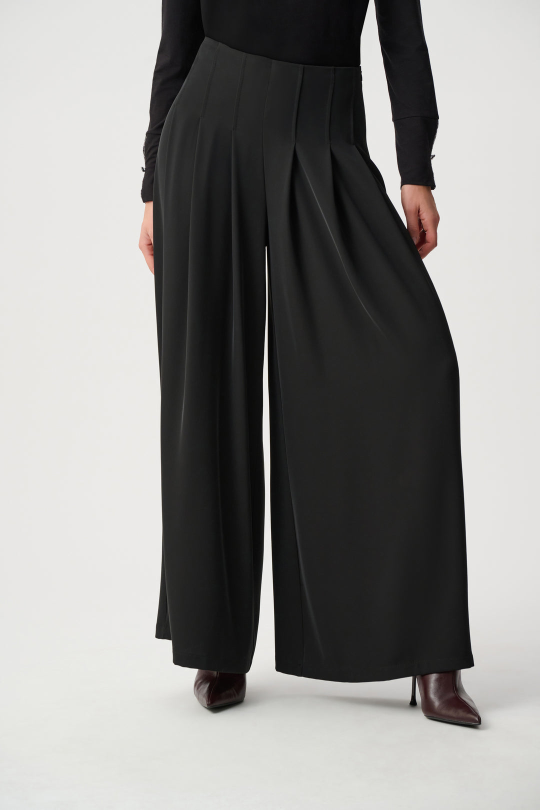 Woven Twill Wide-Leg Pants