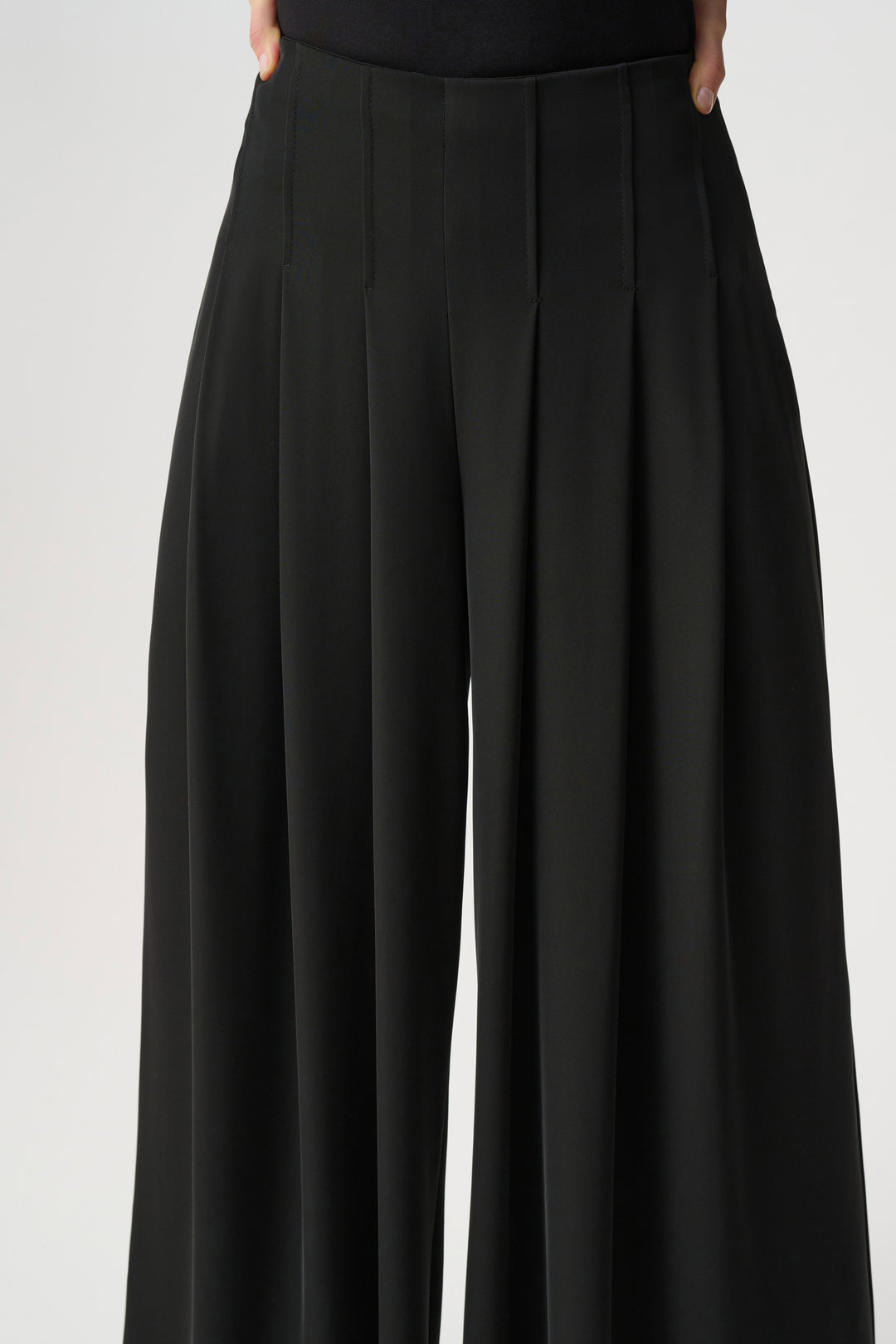 Woven Twill Wide-Leg Pants
