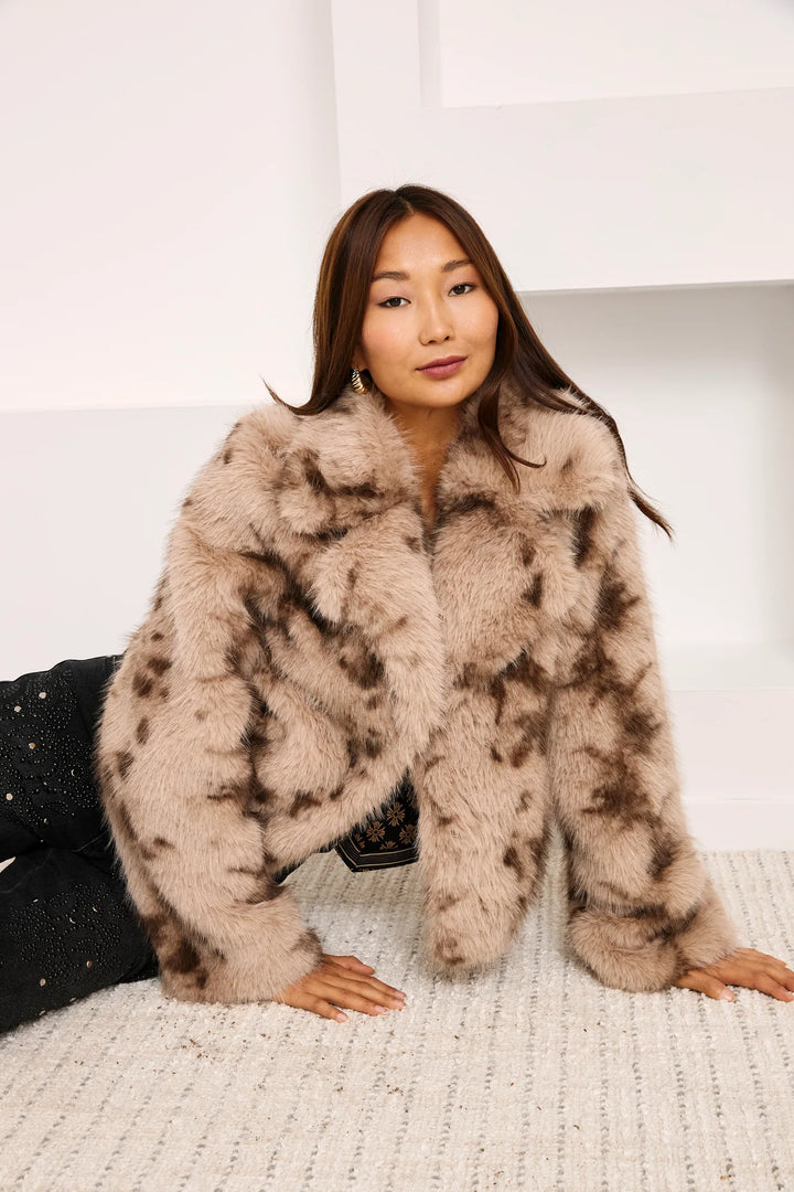 NKN Nekane Talia faux fur jacket with plush, soft texture and stylish design, shown in a cozy, warm winter outerwear style.