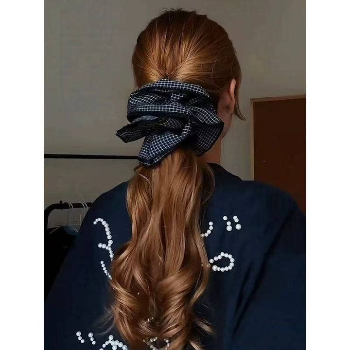 Gingham Ruffle Hair Scrunchie