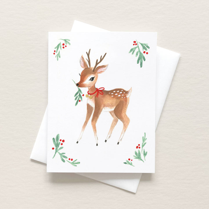 Festive Fawn Holiday Greeting Card