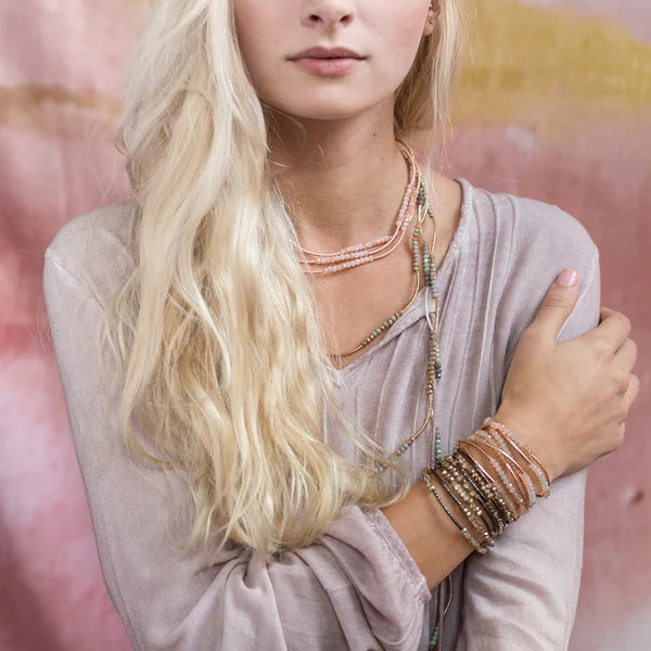 boho crystal beaded wrap bracelet