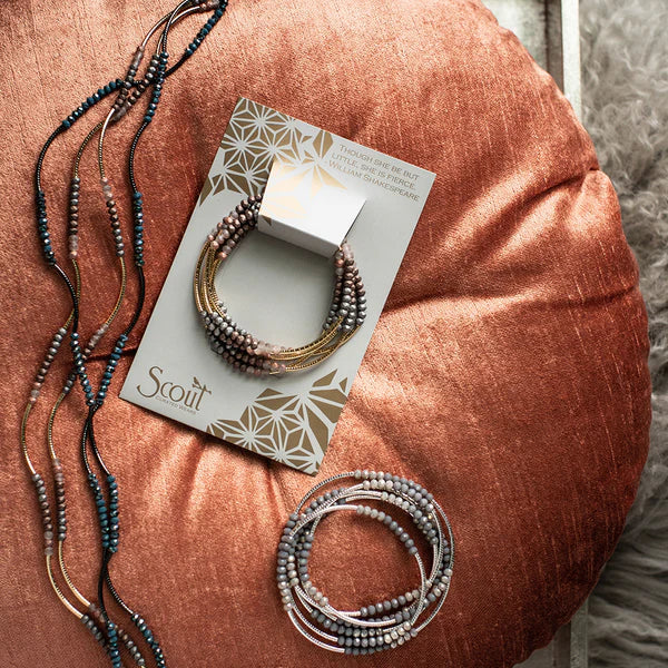 boho crystal beaded wrap bracelet necklace