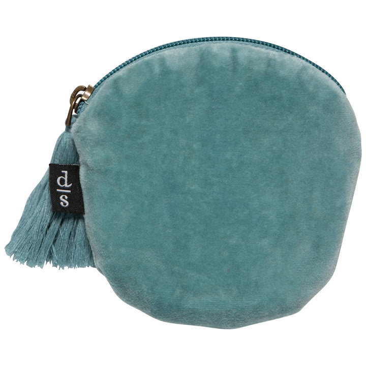 Danica Wee Things embroidered coin purse pouch with colorful embroidered design on soft velvet fabric for everyday use.