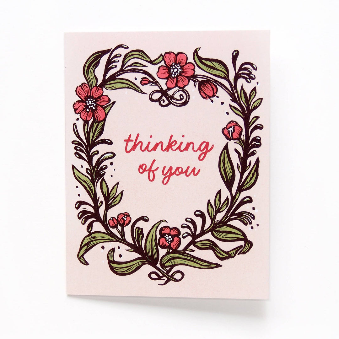 ‘Thinking of You’ Vintage Style Linocut Card