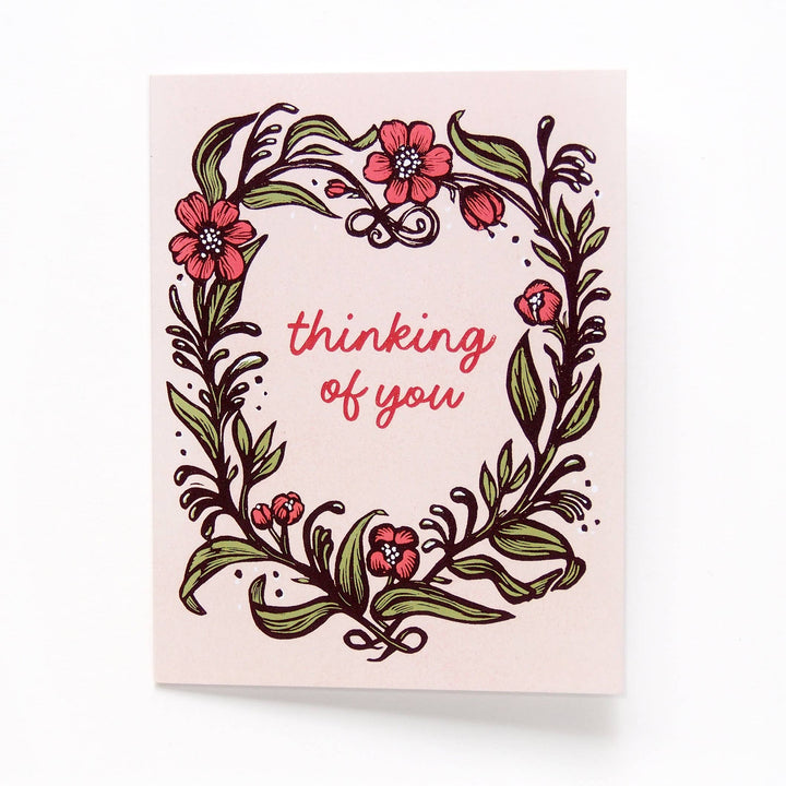 ‘Thinking of You’ Vintage Style Linocut Card